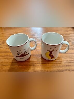 Vintage LTD Commodities set of ceramic mugs - Comet and Blitzen